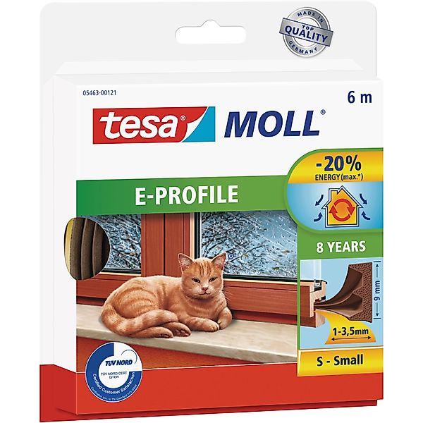 tesa® Insulation Dichtungsband E-Profil Braun 6 m günstig online kaufen