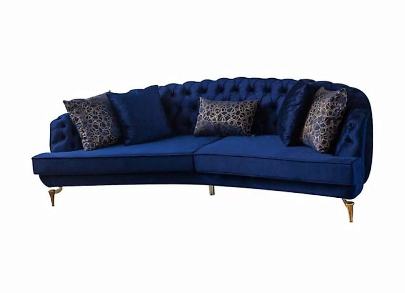 JVmoebel Sofa Moderne Blaue Couchgarnitur Luxuriöse Viersitzer Textilsofas, günstig online kaufen