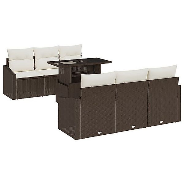 vidaXL Loungesofa Garten-Sofa-Set 7 Teile Braun Synthetisches Rattan Garten günstig online kaufen