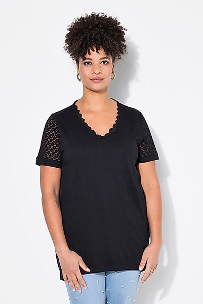 MIAMODA T-Shirt T-Shirt A-Linie Häkelspitze Details günstig online kaufen