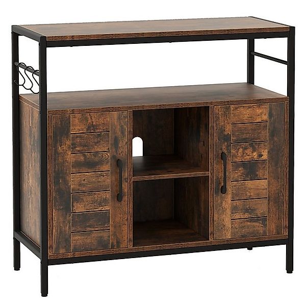 KOMFOTTEU Küchenbuffet Sideboard mit 2 Türen, verstellbaren Regalen & 3 Hak günstig online kaufen