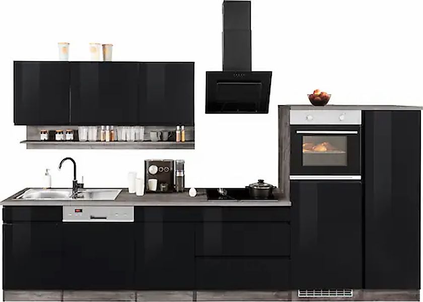 KOCHSTATION Küchenzeile »KS-Virginia« Breite 350 cm, mit Glaskeramik-oder I günstig online kaufen