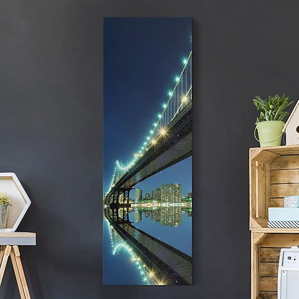 Leinwandbild - Hochformat Abstract Manhattan Bridge günstig online kaufen