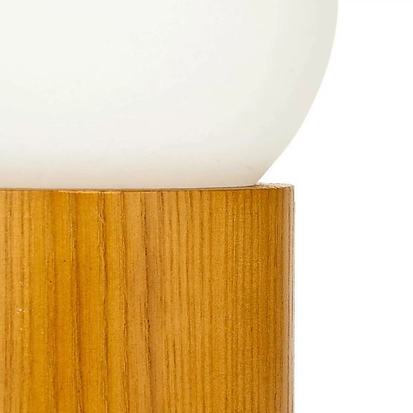 Pauleen Woody Shine Tischlampe, Holzfuß, Glaskugel günstig online kaufen