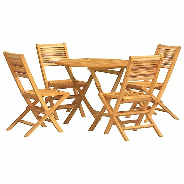 Vidaxl 5-tlg. Garten-essgruppe Massivholz Teak günstig online kaufen