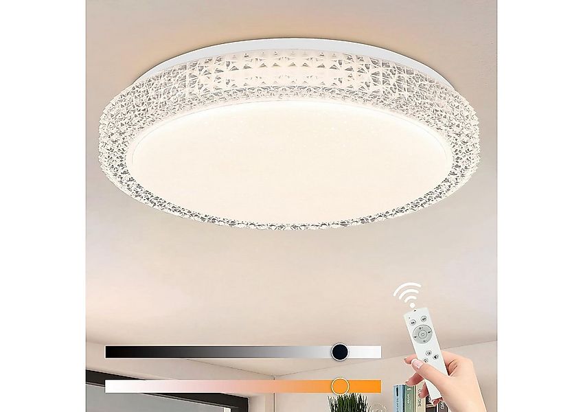 Nettlife LED Deckenleuchte Dimmbar Sternhimmel Weiß 30CM mit Fernbedienung günstig online kaufen