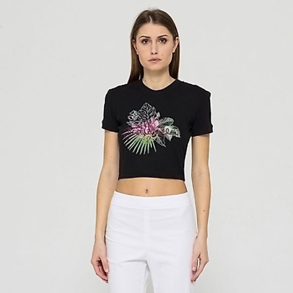 Roberto Cavalli  T-Shirt Kurzes T-Shirt mit Glitzerlogo von günstig online kaufen