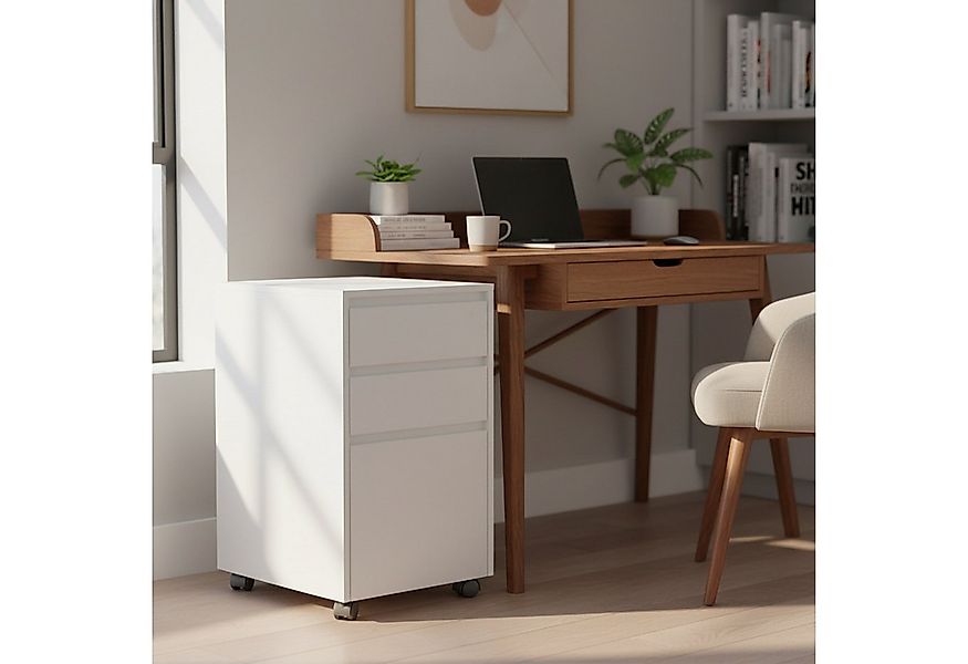 relaxdays Rollcontainer mit 3 Schublade, weiß günstig online kaufen