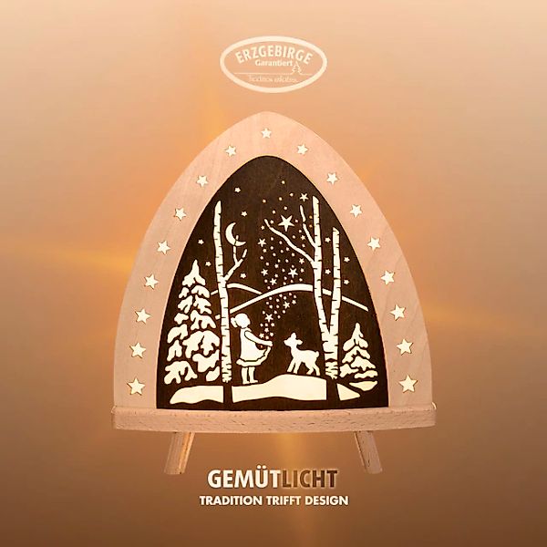 Weigla Lichterbogen »LED Sterntaler, Holz Dekolampe, Märchen, NATUR-BRAUN, günstig online kaufen