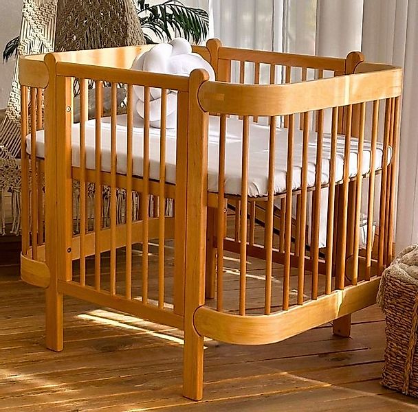 Casa Padrino Kinderbett Casa Padrino Luxus Massivholz Babybett Naturfarben günstig online kaufen