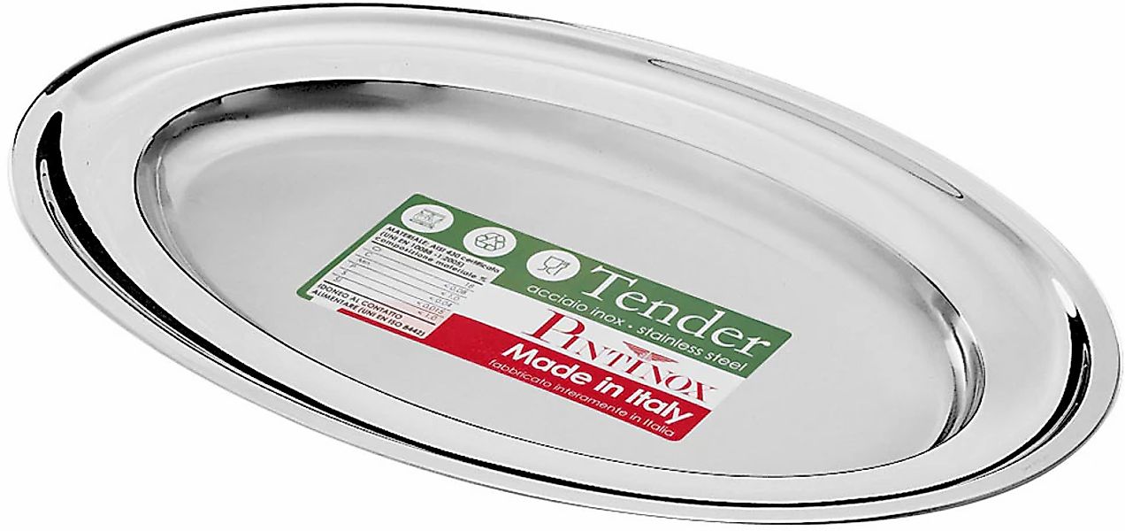 PINTINOX Servierplatte "Vassoi Tender" oval, Edelstahl, spülmaschinengeeign günstig online kaufen