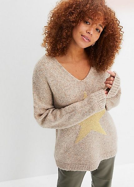 bonprix Strickpullover Pullover mit Stern günstig online kaufen