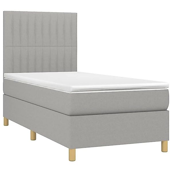 vidaXL Boxspringbett mit Matratze Hellgrau 80x200 cm Stoff 3142449 günstig online kaufen