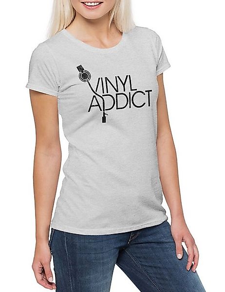 Urban Backwoods Print-Shirt Schallplatte Addict Damen T-Shirt Schallplatte günstig online kaufen