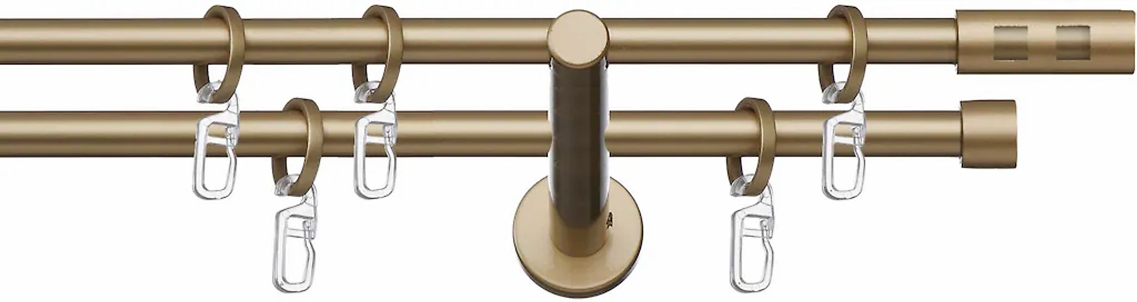 indeko Gardinenstange "Teneriffa" Ø 12 mm 2 läufig-läufig Fixmaß Komplett-S günstig online kaufen