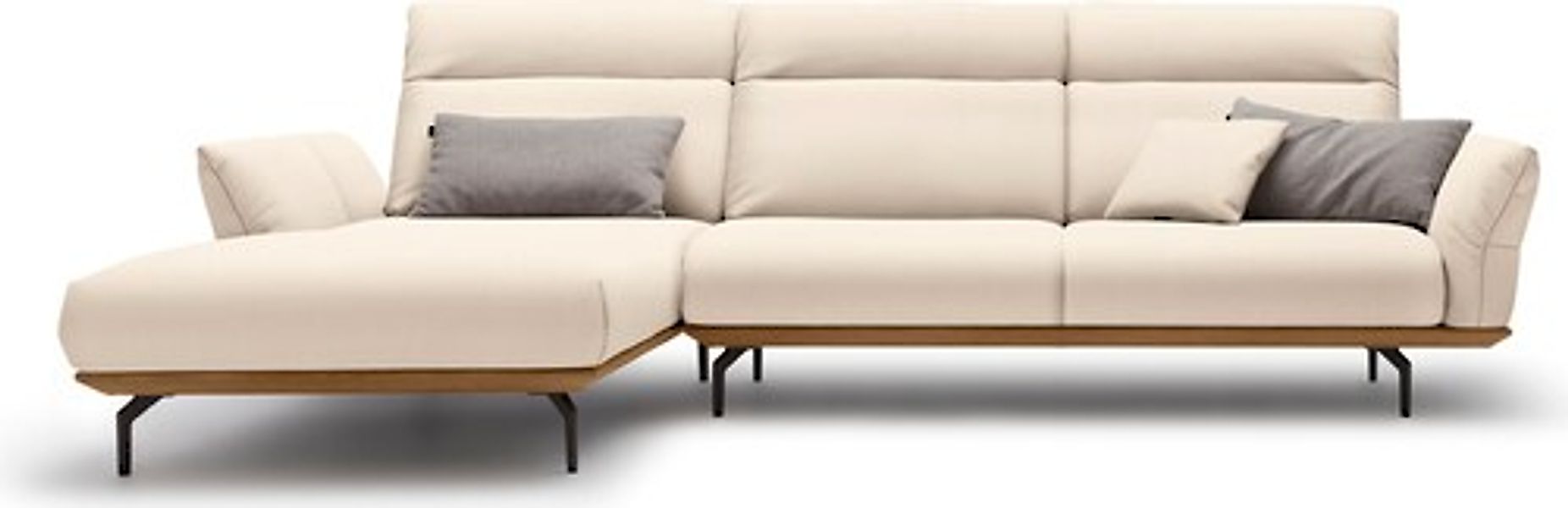 Creation BY ROLF BENZ Ecksofa »CR.460«, Sockel in Nussbaum, Winkelfüße in U günstig online kaufen