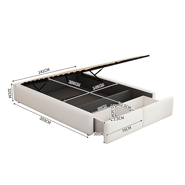 TavilaEcon Boxspringbett Hydraulisches Polsterbett ohne Kopfteil, günstig online kaufen