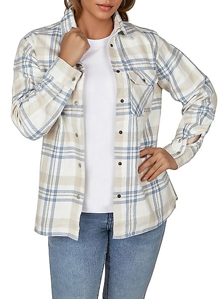 DENIMFY Hemdbluse Damen Karobluse DFIsabella Regular günstig online kaufen