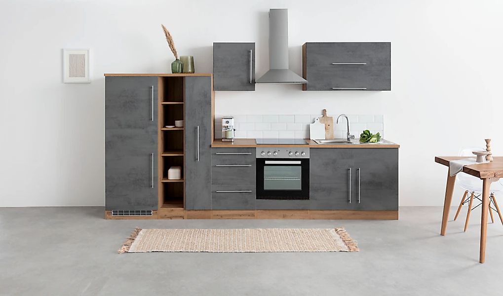 KOCHSTATION Küchenzeile "KS-Samos" Breite 330 cm, wahlweise mit E-Geräten, günstig online kaufen