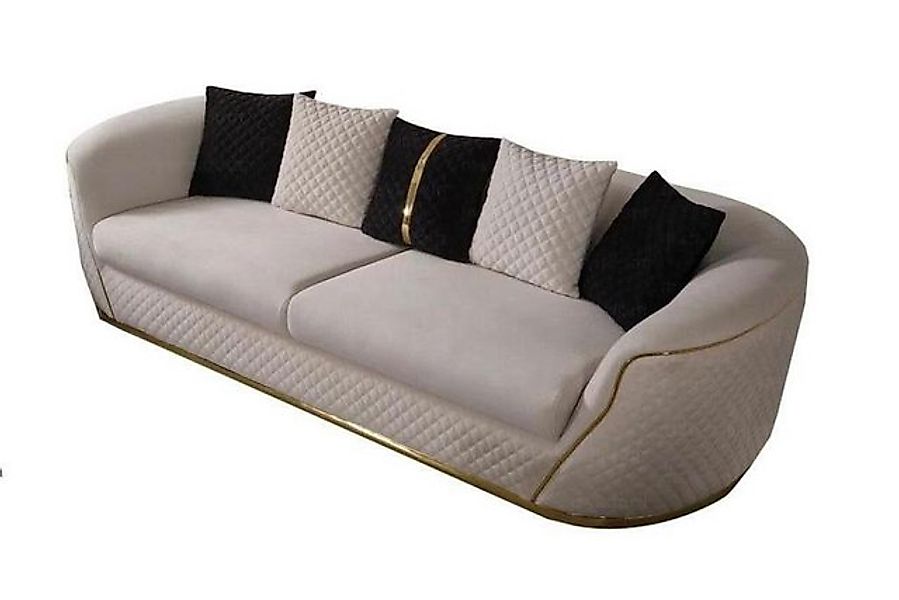 JVmoebel 3-Sitzer Sofa 3 Sitzer Design Sofas Polster Weiß Textil Relax Mode günstig online kaufen