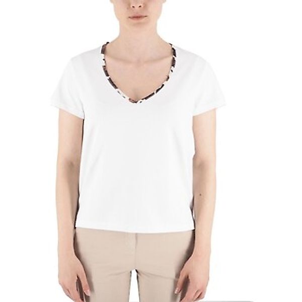 Devid Label  T-Shirts & Poloshirts T-Shirt V-Kragen Kuh Wei günstig online kaufen