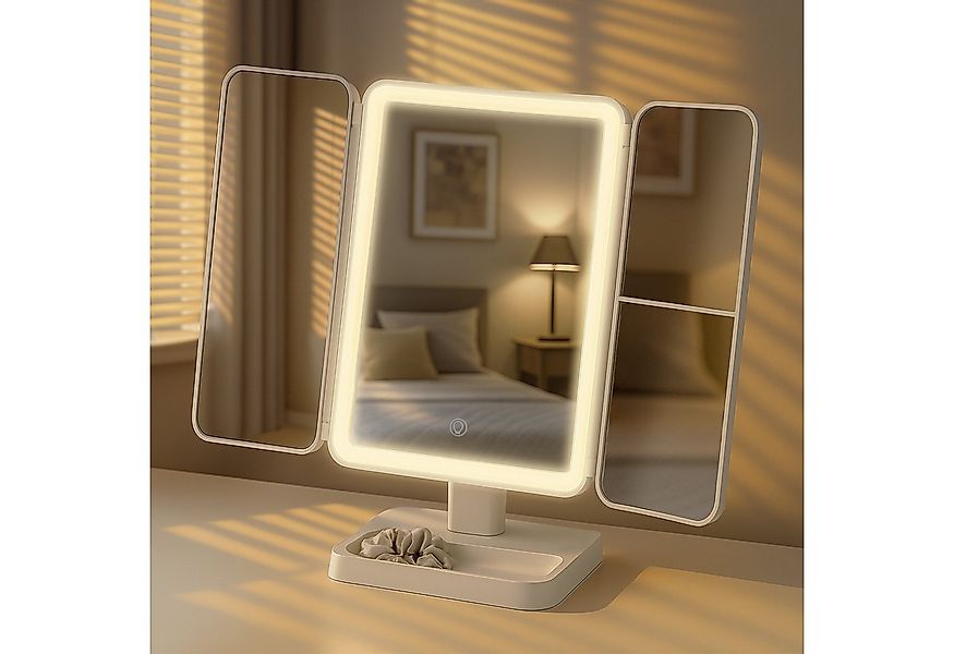 CLP Schminkspiegel Otley, LED, Vergrößerung 1X/2X/3X, USB-C-Kabel günstig online kaufen