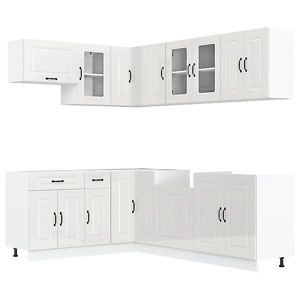 vidaXL 11-Tlg Küchenschrank-Set Kalmar Hochglanz-Weiß Holzwerkstoff 3314883 günstig online kaufen
