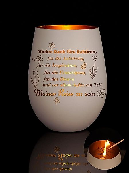 LuxusKollektion Teelichthalter Dankeschön Teelichthalter mit Gravur günstig online kaufen