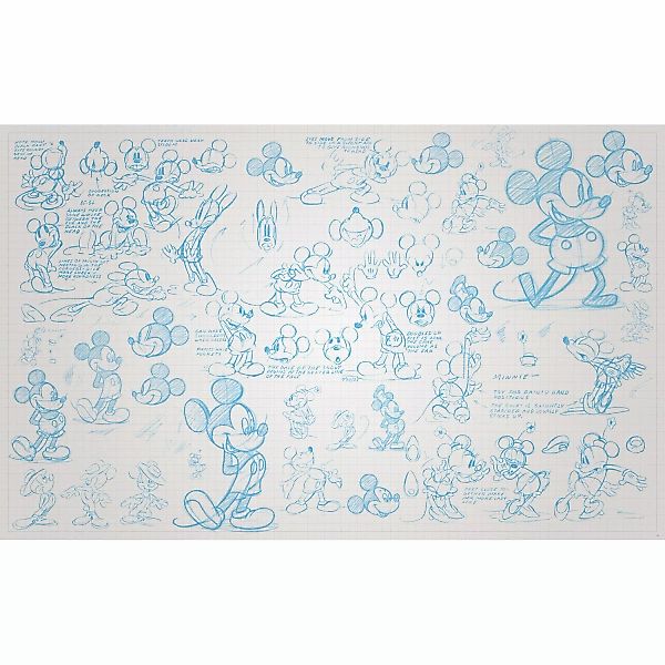 Komar Fototapete Vlies Mickey Sketches  400 x 250 cm günstig online kaufen