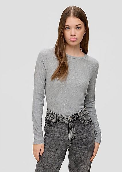 QS Langarmshirt Geripptes Longsleeve im Slim günstig online kaufen