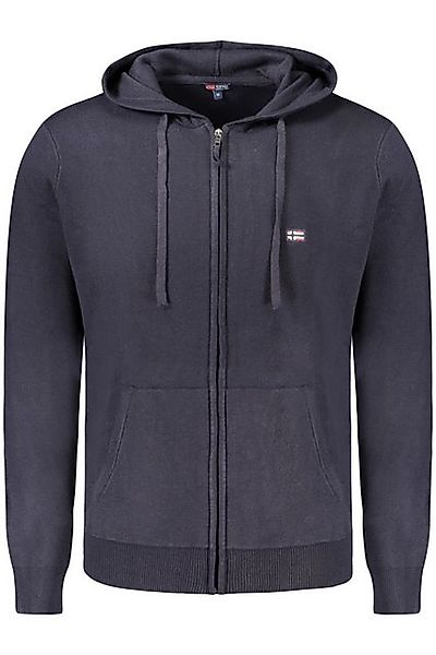 NORWAY 1963 Strickpullover Vintage Herren-Kapuzenstrickjacke in Blau mit Re günstig online kaufen