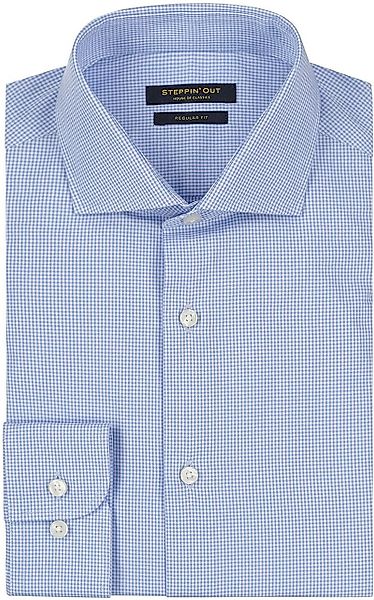Steppin' Out Hemd Slim-Fit Karos Hellblau - Größe 3XL günstig online kaufen