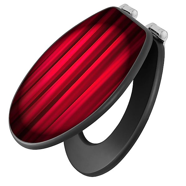 banjado WC-Sitz Anthrazit Motiv Roter Vorhang (umweltfreundliches Material, günstig online kaufen