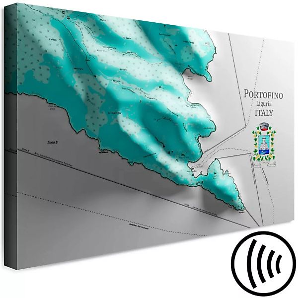 Bild auf Leinwand Stadtkarte von Portofino - italienische Stadt mit Inschri günstig online kaufen