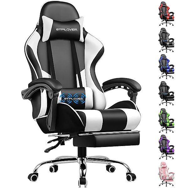 GTPLAYER Gaming-Stuhl Bürostuhl mit Massagefunktion, Fußstütze, günstig online kaufen