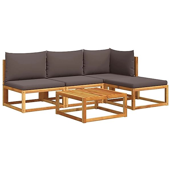 vidaXL 5-tlg. Garten-Sofagarnitur mit Kissen Massivholz Akazie günstig online kaufen