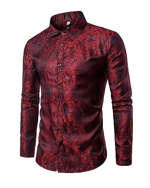 Allthemen Langarmhemd Herren Paisley Freizeithemd mit floralem Muster dünne günstig online kaufen