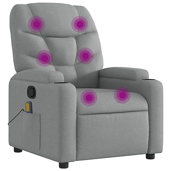 vidaXL Massage-Relaxsessel Hellgrauer Stoff 3205612 günstig online kaufen