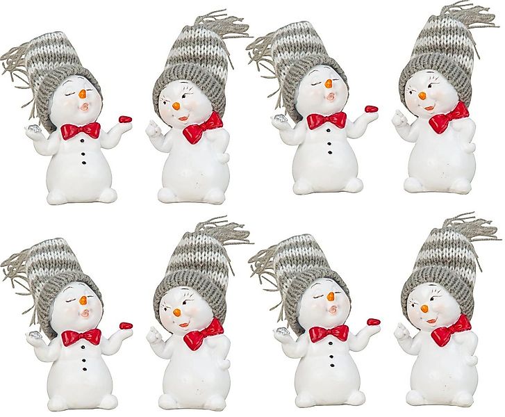 Geschenkestadl Schneemann 8 Stück Schneemann Figuren Strickmütze 7cm Winter günstig online kaufen