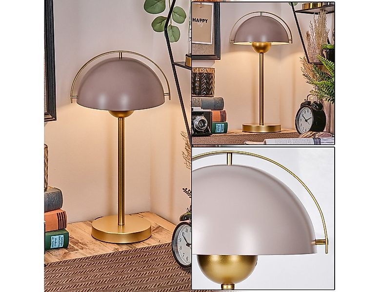 hofstein Tischleuchte Tischlampe aus Metall in Goldfarben/Taupe mit Schalte günstig online kaufen