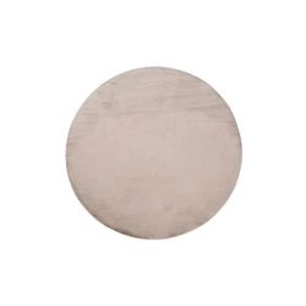 payé Teppich Uni Hochflor Samtweich Rund 160x160 cm Taupe günstig online kaufen