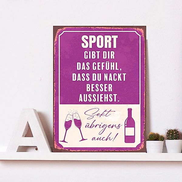 queence Metallbild "Sport", Schriftzüge-Schriftzug-Sprüche-Sprüche & Texte- günstig online kaufen