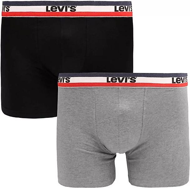 Levi's Brief Boxershorts 2-Pack Schwarz Grau - Größe XL günstig online kaufen