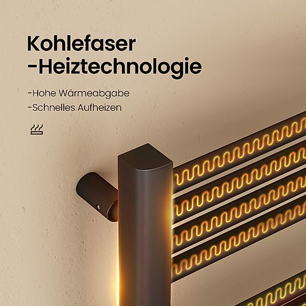 EMKE Elektrischer Badheizkörper 120x40 cm, Handtuchwärmer mit smart Thermos günstig online kaufen