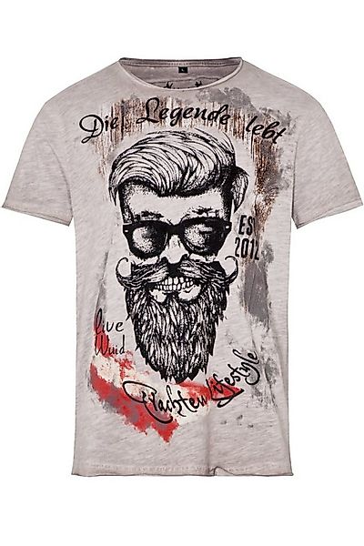 Hangowear Trachtenshirt Trachtenshirt Herren - DONISL AUSTRIA - greige günstig online kaufen