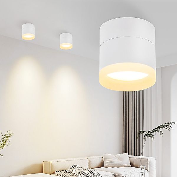 ZMH LED Deckenstrahler Schwarz/Weiß Rund 3000K günstig online kaufen