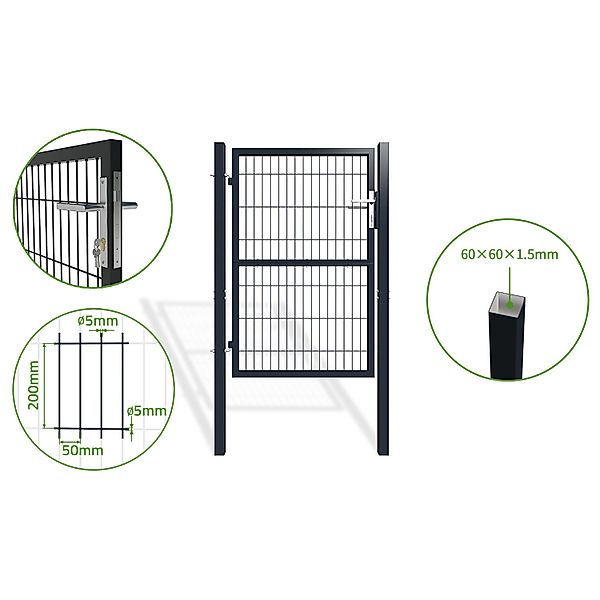 Casanoov Zauntor Metall 1M Razo H 140Cm Grau günstig online kaufen