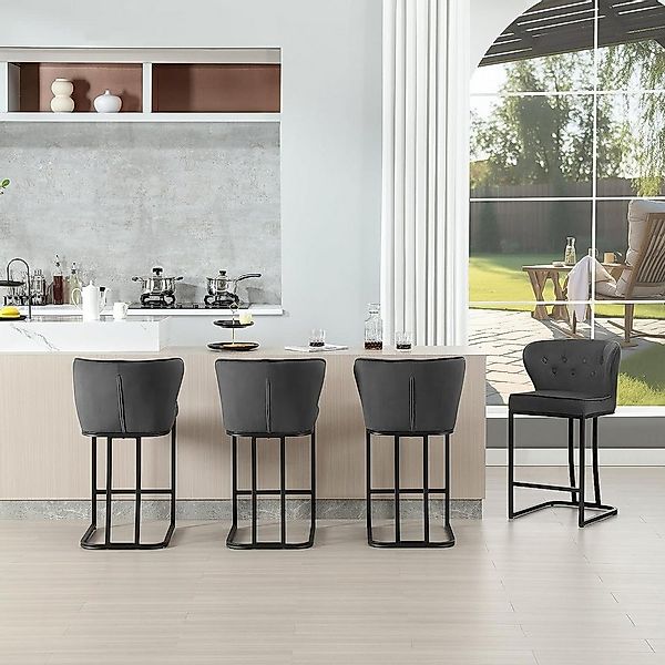 Woltu Barhocker (6 St., 6er), Barstühle,Samtbezug aus Metall günstig online kaufen
