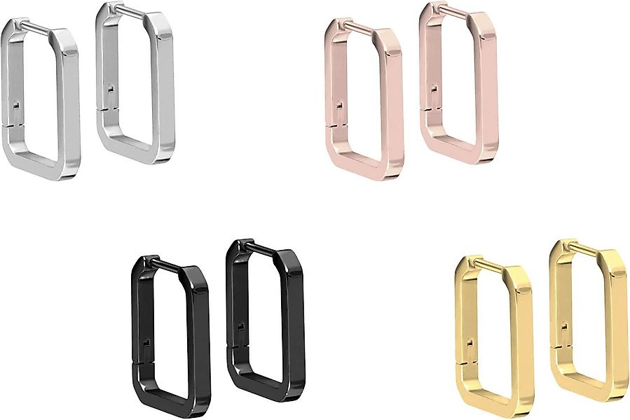 FILANGO Piercing-Set Titan Ohrclicker Creolen QUADRAT günstig online kaufen