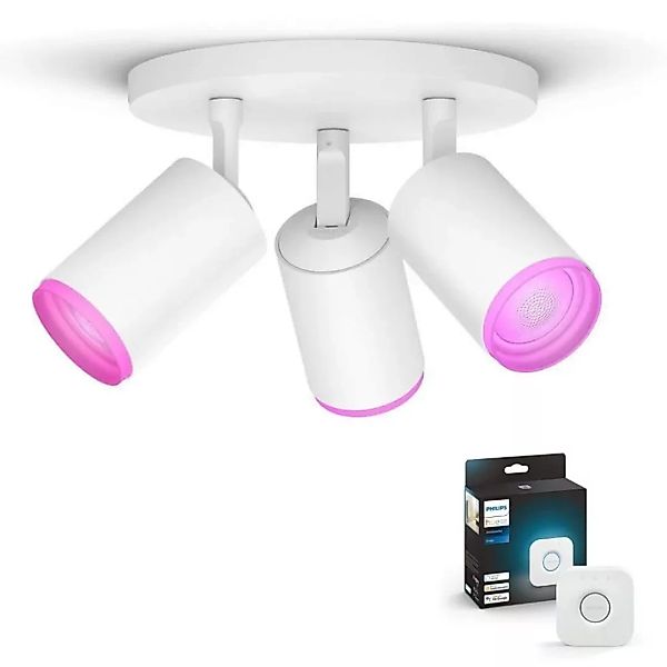 Philips Hue Bluetooth White & Color Ambiance Spot Fugato in Weiß 3x 5,7W 10 günstig online kaufen